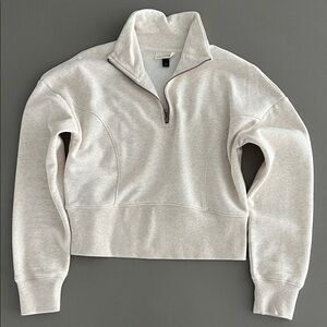 Cropped Universal Thread Off-White Quarter-zip Pullover